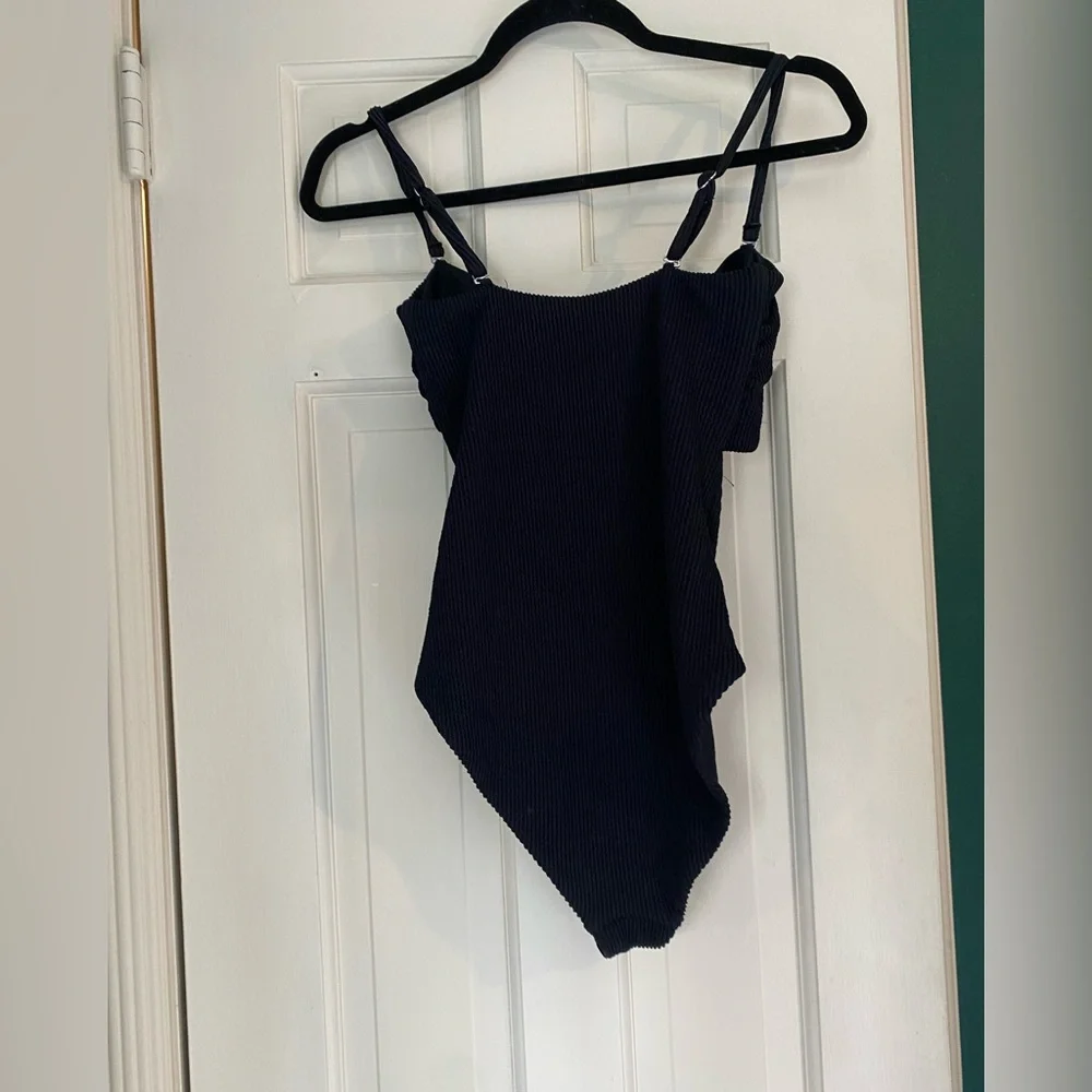 Veronica Beard Black Cut-Out One Piece Swimsuit - Picture 5 of 5